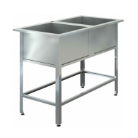 Ванна моечная сварная двухсекционная ASSUM ВМС-П-2/500 1200х600х850