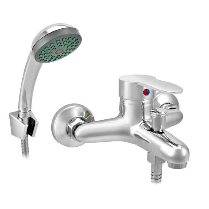 Ванно-душевой смеситель Juguni одноручный, со шлангом и хромированной лейкой, короткий излив JGN0210 0402.607 - фото 1