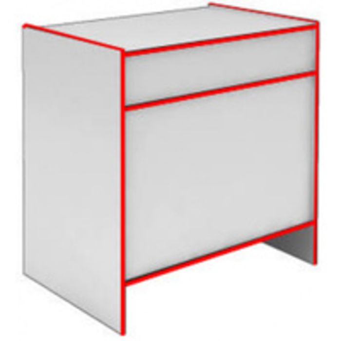 Прилавок глухой S6090P STEP (кромка красная) - фото 1