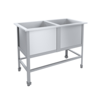 Ванна моечная ПищТех ЭКОНОМ ЦК ВМО2-630ЭЦК-М (двухгнездовая, без борта и отверстия для смесителя)