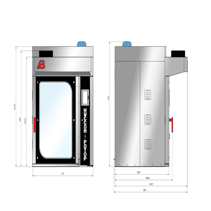 Ротационная печь с расстойным шкафом модель 33М - фото 2