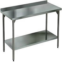 Стол производственный с бортом и полкой 1200х700х850 