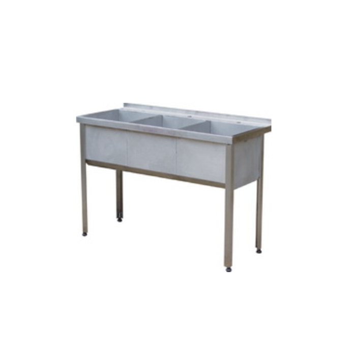 Ванна моечная ВМБЦ 32/45 (сварная, 3 секции, с бортом), 1400х550х860 - фото 1