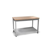 Стол кондитерский с полкой (столешница МАССИВ) (каркас из AISI 430)