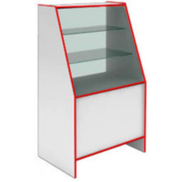 Прилавок-витрина демонстрационный S 6090 V STEP (кромка красная) - фото 1