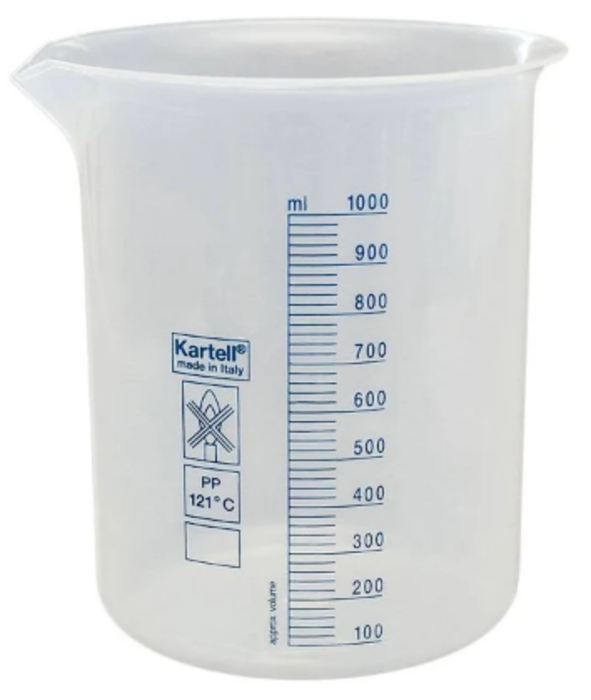 Полипропиленовый мерный стакан с синей маркировкой  - фото 1