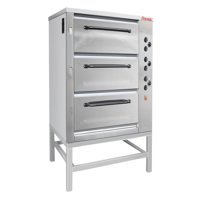 Хлебопекарная ярусная печь ХПЭ-750/3 (нержавеющие облицовка и дверки) - фото 1