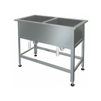 Ванна моечная двухсекционная 1210х630х890, Марихолодмаш М-2-0,4-0,63/1,21