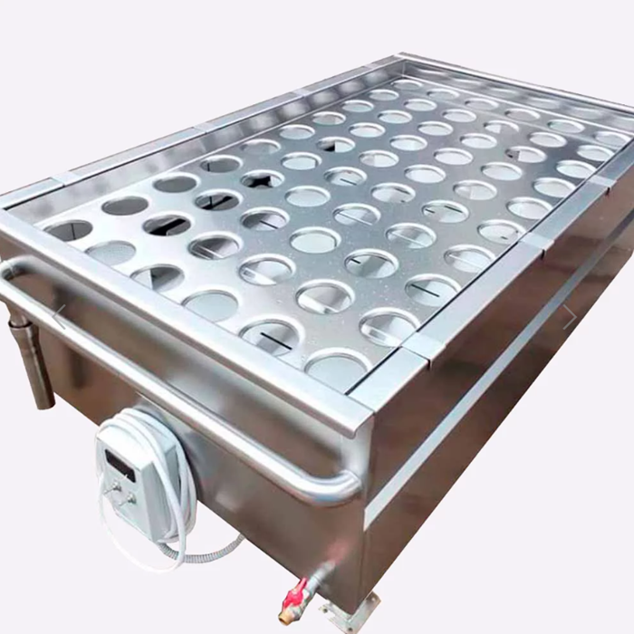 Стол формовочный с функцией чеддеризации 800х1865 х400 мм с фальшдном и формовочной воронкой на 84 формы D120мм  - фото 1