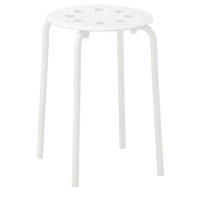 Табурет с пластмассовым сиденьем Nika ТП01/Б белый