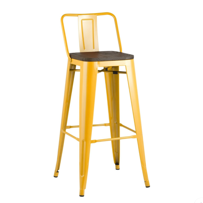 Барный стул Tolix Wood желтого цвета - фото 1