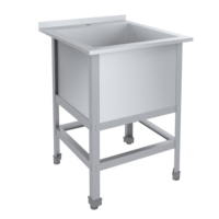 Ванна моечная ПищТех СТАНДАРТ НК ВМО1-530СНК-Мб (односекционная, с бортом, 630х700х870)