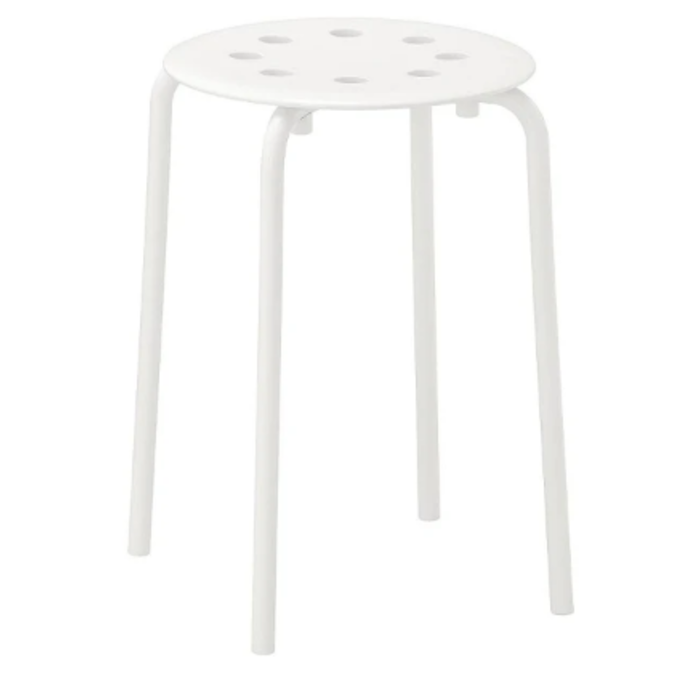 Табурет с пластмассовым сиденьем Nika ТП01/Б белый - фото 1