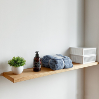 Полка ASKIE настенная деревянная 110x20 см со скрытым креплением, навесная, дизайнерская, Дымчатый дуб
