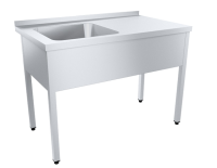 Ванна моечная с рабочей поверхностью ПРОФИ, левое расположение емкости СРО15/7ПНТ+ВМОц1-500Л