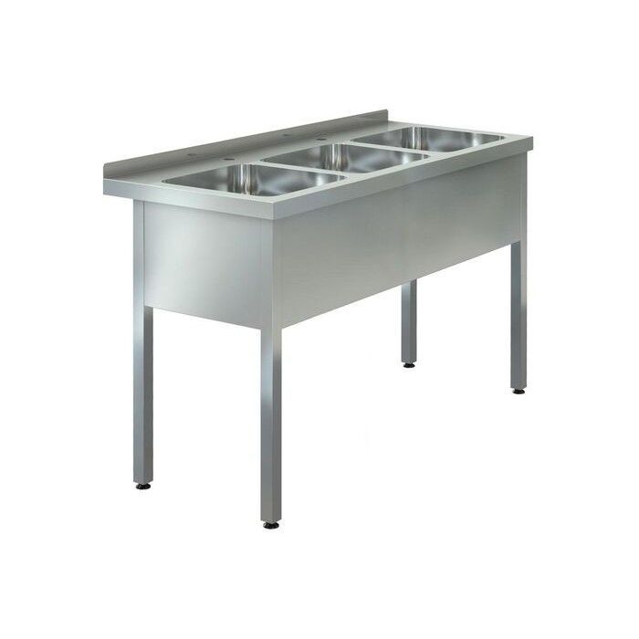 Ванна моечная цельнотянутая трехсекционная ВМ-3/400 Н (1500х600х850) - фото 1