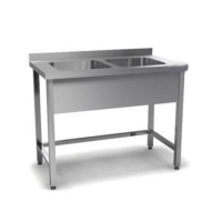 Ванна моечная цельнотянутая двойная (каркас AISI 430) 1000*600*850 , борт. 