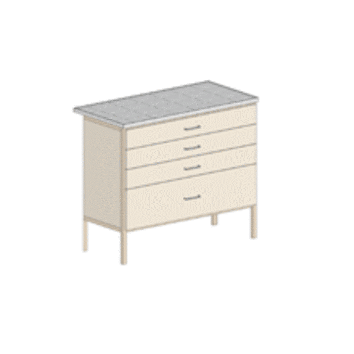 Стол лабораторный с 4 ящиками, столешница 985*610*900, столешница - керамика "С-4/2К" - фото 1