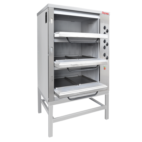 Хлебопекарная ярусная печь ХПЭ-750/3 (нержавеющие облицовка и дверки)